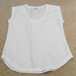 White flowy business top